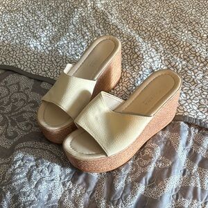Aldo Cream Wedge Sandals